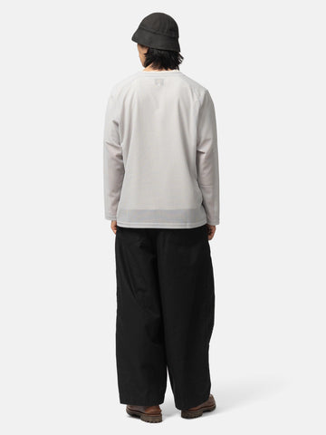 Needles L/S U-Neck Tee - Geometric Raschel Lace Grey, T-Shirts