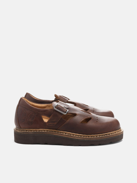 Needles Papillon Emb. Strapped Oxford Brown, Shoes