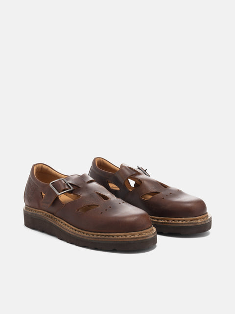 Needles Papillon Emb. Strapped Oxford Brown, Shoes