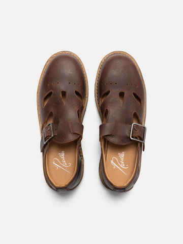 Needles Papillon Emb. Strapped Oxford Brown, Shoes