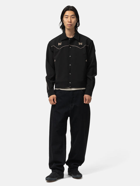 Needles Piping Cowboy Jacket - Poly Double Cloth Black, Jackets