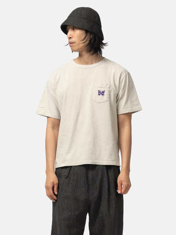 Needles S/S Pocket Tee - Cotton Jersey Beige, T-Shirts