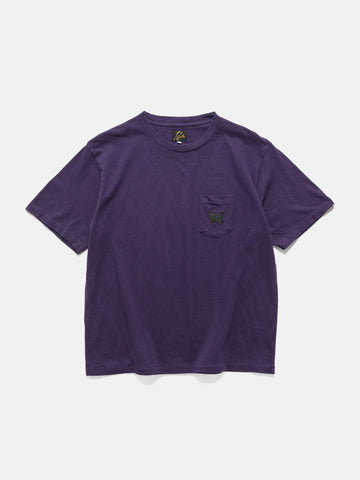 Needles S/S Pocket Tee - Cotton Jersey Purple, T-Shirts