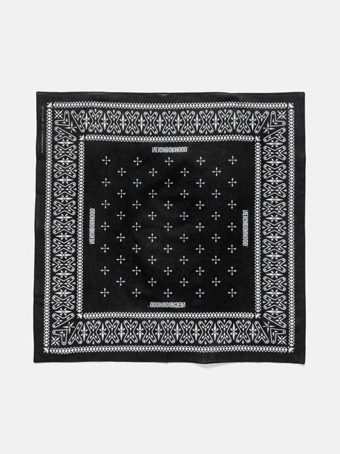 Neighborhood Cross Pattern Bandana Black, Bandanas
