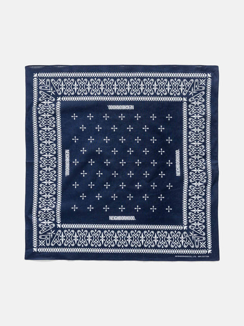 Neighborhood Cross Pattern Bandana Navy, Bandanas