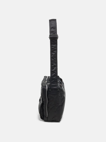 PORTER TANKER Sling Bag w/ Zip (L) Black, Shoulder Bags