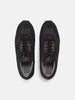 Top view of the Reproduction of Found British Military Trainer in Black premium suede and nylon photographed in studio.