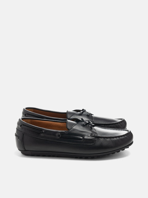 Reproduction Of Found Italian Navy Military Deck 730FDL Black, Shoes