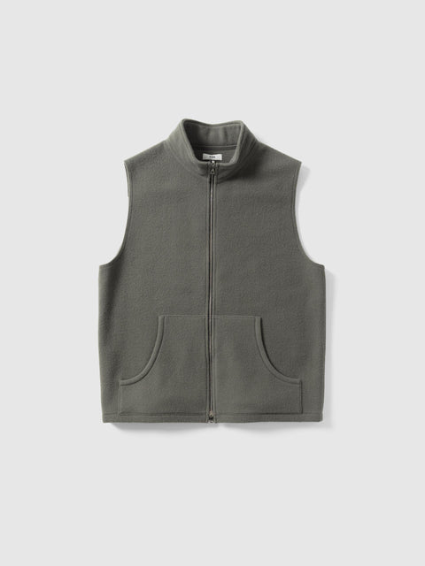 Rier Fleece Full Zip Gilet Zinc, Vests