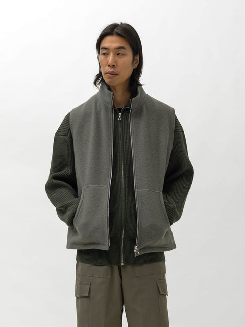 Rier Fleece Full Zip Gilet Zinc, Vests