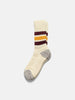 ROTOTO R1255 Coarse Ribbed Oldschool Crew Socks Bordeaux/Yellow, Socks