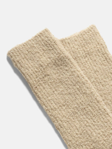 ROTOTO R1636 Merino Boucle Socks Ecru, Socks