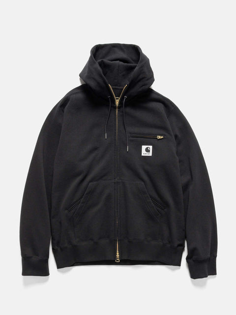 sacai x Carhartt WIP Cotton Jersey Hoodie Black, Sweatshirts