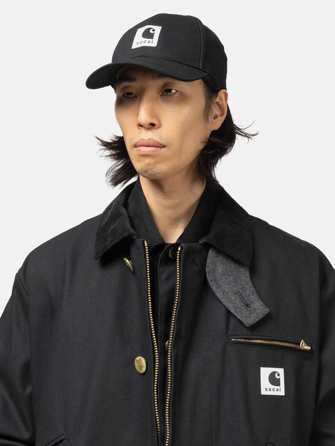 sacai x Carhartt WIP Duck Cap Black, Caps
