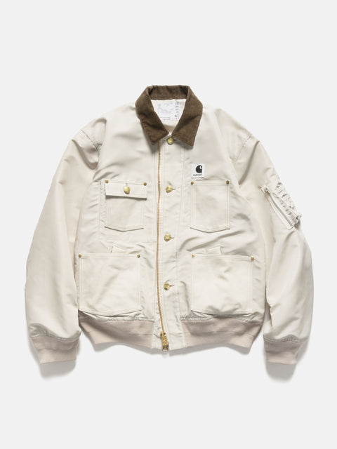 sacai x Carhartt WIP Nylon Twill x Duck Blouson Ivory, Jackets