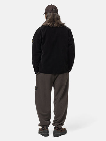 back shot of the model wearing the Stone Island Cotton corduroy overshirt Black