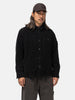 Half body shot of the model wearing the Stone Island Cotton corduroy overshirt Black