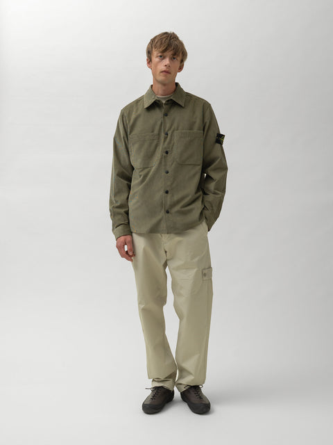 Stone Island Cotton Corduroy Shirt Military Green, Shirts
