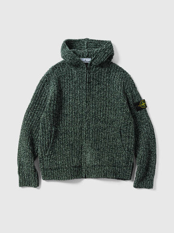 Stone Island Knit Hoodie Dark Green Melange, Sweaters