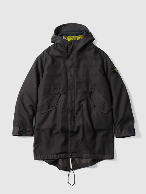 Stone Island Dense Oxford Nylon-TC Long Parka Lead Grey, Jackets