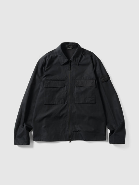 Stone Island Ghost Piece All Weather Cotton Canvas Overshirt Black, Shirts