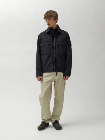 Stone Island Ghost Piece All Weather Cotton Canvas Overshirt Black, Shirts