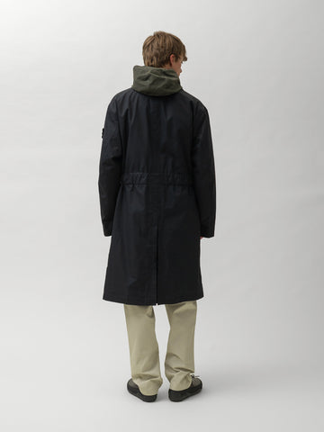Stone Island Ghost Piece All Weather Cotton Canvas Trench Black, Coats