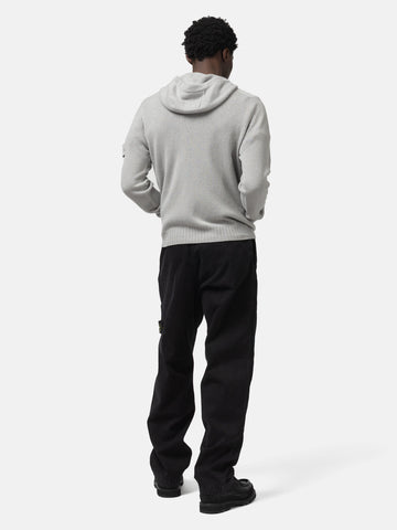 Back shot of the model wearing the Stone Island Ghost Piece Cashmere Hoodie Dust