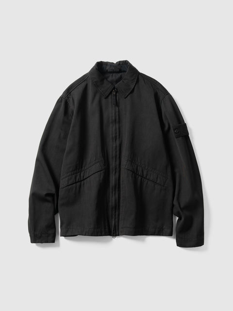 Stone Island Ghost Piece Raw Hand Wool Cotton Gabardine-TC Black, Jackets