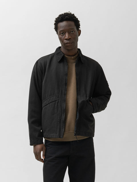 Stone Island Ghost Piece Raw Hand Wool Cotton Gabardine-TC Black, Jackets
