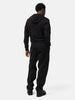 Back shot of the model wearing the the Stone island Organic Cotton Hooded Sweatshirt Black