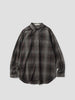 TOHNAI Cotton Check Regular Collar Shirt Charcoal, Shirts