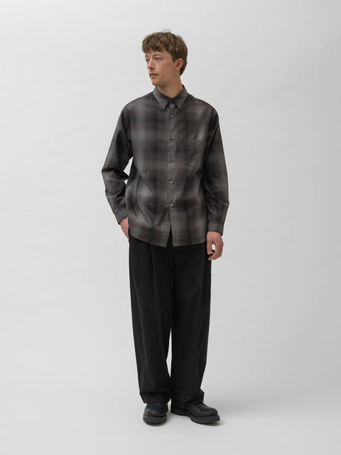 TOHNAI Double Face Cotton Two Pleats Trouser Black, Pants