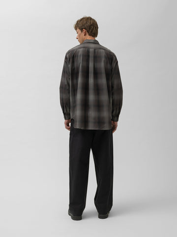 TOHNAI Double Face Cotton Two Pleats Trouser Black, Pants