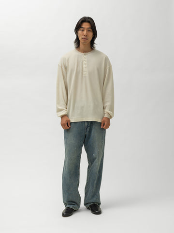 Ulterior W/C Honeycomb HENLEY-NECK Top Ecru, Henley