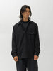 Ulterior Washed Super Fine Wool Viyella Skipper Shirt Top Charcoal, Shirts