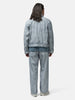 URU Cotton Denim Print Wide Pants White, Jeans