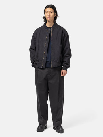 URU Organic Cotton Chino 1 Tuck Pants D. Navy, Pants
