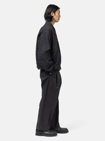 URU Organic Cotton Chino 1 Tuck Pants D. Navy, Pants