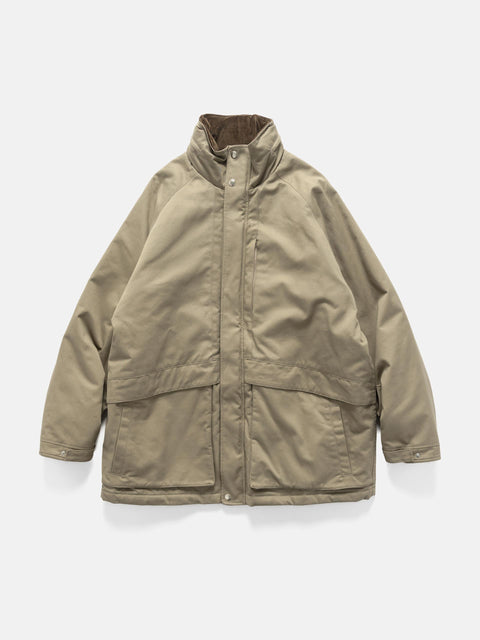 Flat shot in studio of the organic cotton chino half coat from URU.