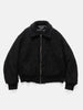 Flat shot in studio of the Wool Boa Zip-up blouson from URU.
