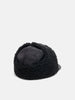 Rear view WTAPS AVT Cap  Nylon Satin Cordura in Black with ear flap attached