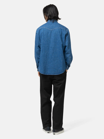 Back shot of the model wearing the WTAPS WRKT2001 / Trousers / Cotton. Twill Black
