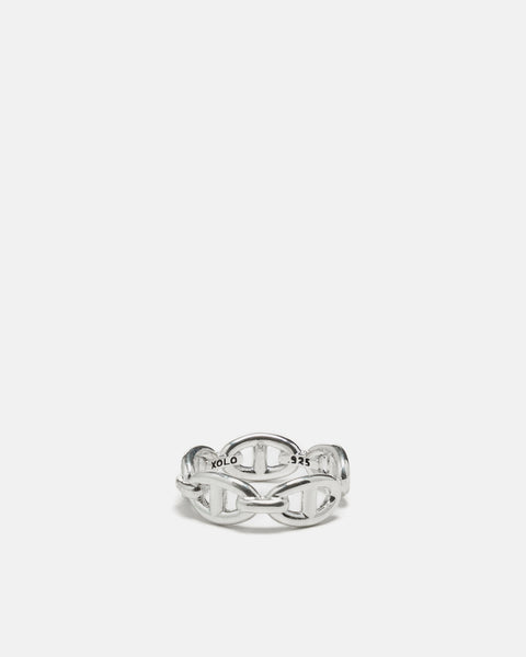 XOLO JEWELRY Anchor Chain Ring Silver, Rings