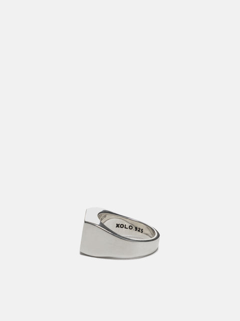 XOLO JEWELRY Signet Ring With Black & Gray Flower, Rings