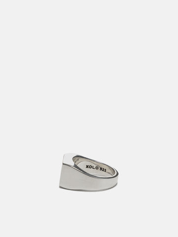 XOLO JEWELRY Signet Ring With Black & Gray Flower, Rings