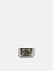 XOLO JEWELRY Signet Ring With Gray & Gold Flower, Rings