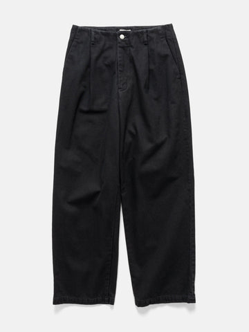 YOKE 1Pleated Wide Tapered Trousers Black, Pants