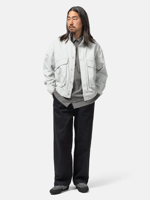 YOKE 1Pleated Wide Tapered Trousers Black, Pants