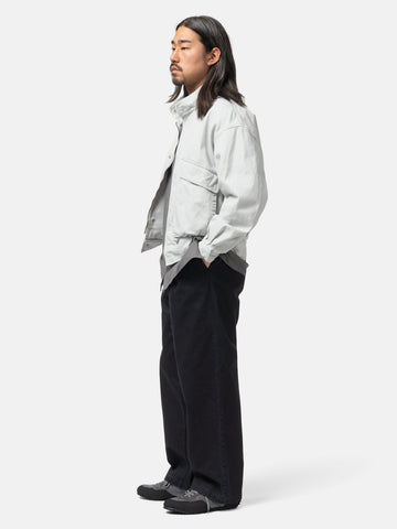 YOKE 1Pleated Wide Tapered Trousers Black, Pants